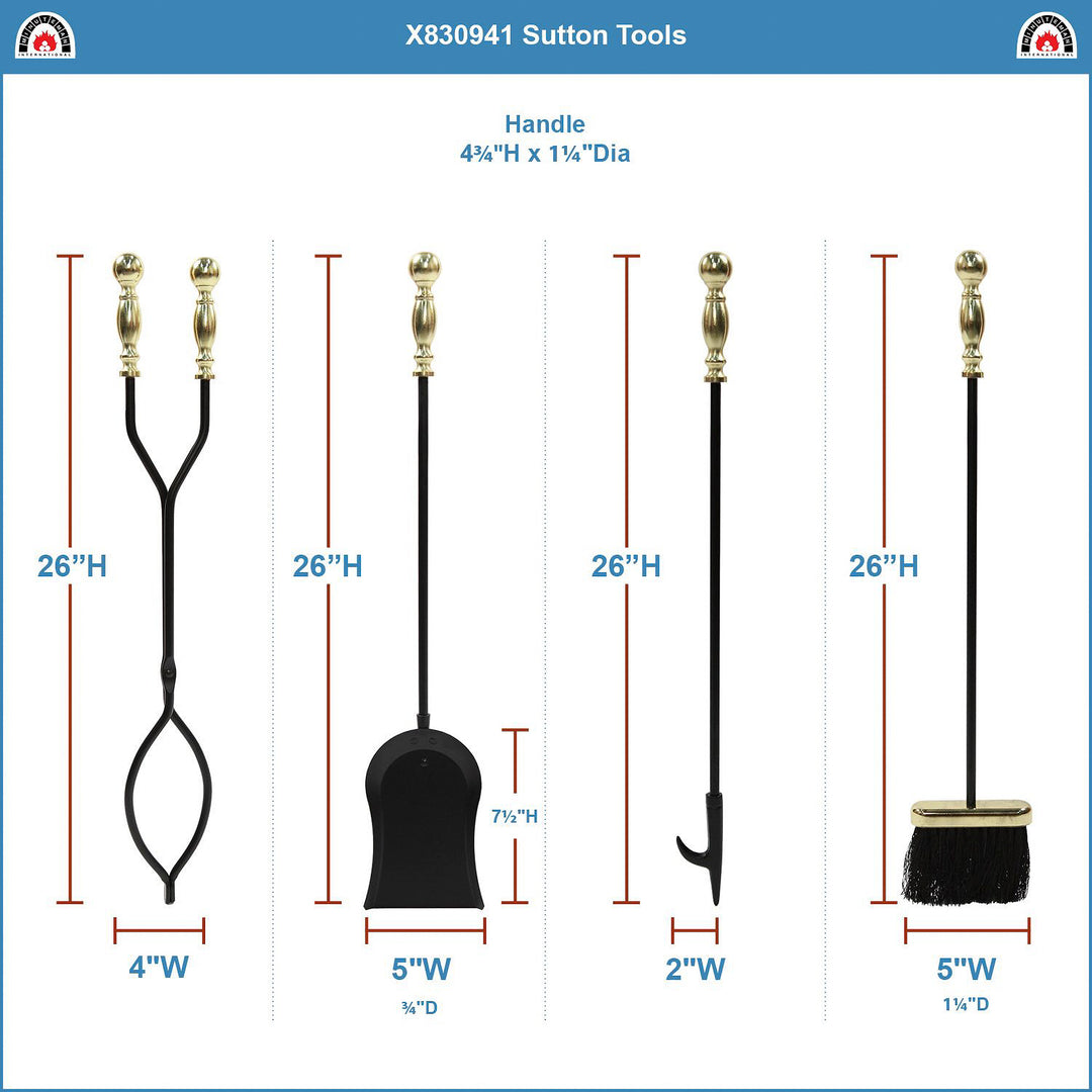 Minuteman International Sutton 5 Piece Fireplace Toolset (For Parts)