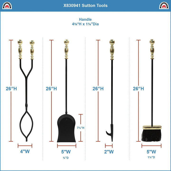 Minuteman International Sutton 5 Piece Fireplace Toolset (For Parts)