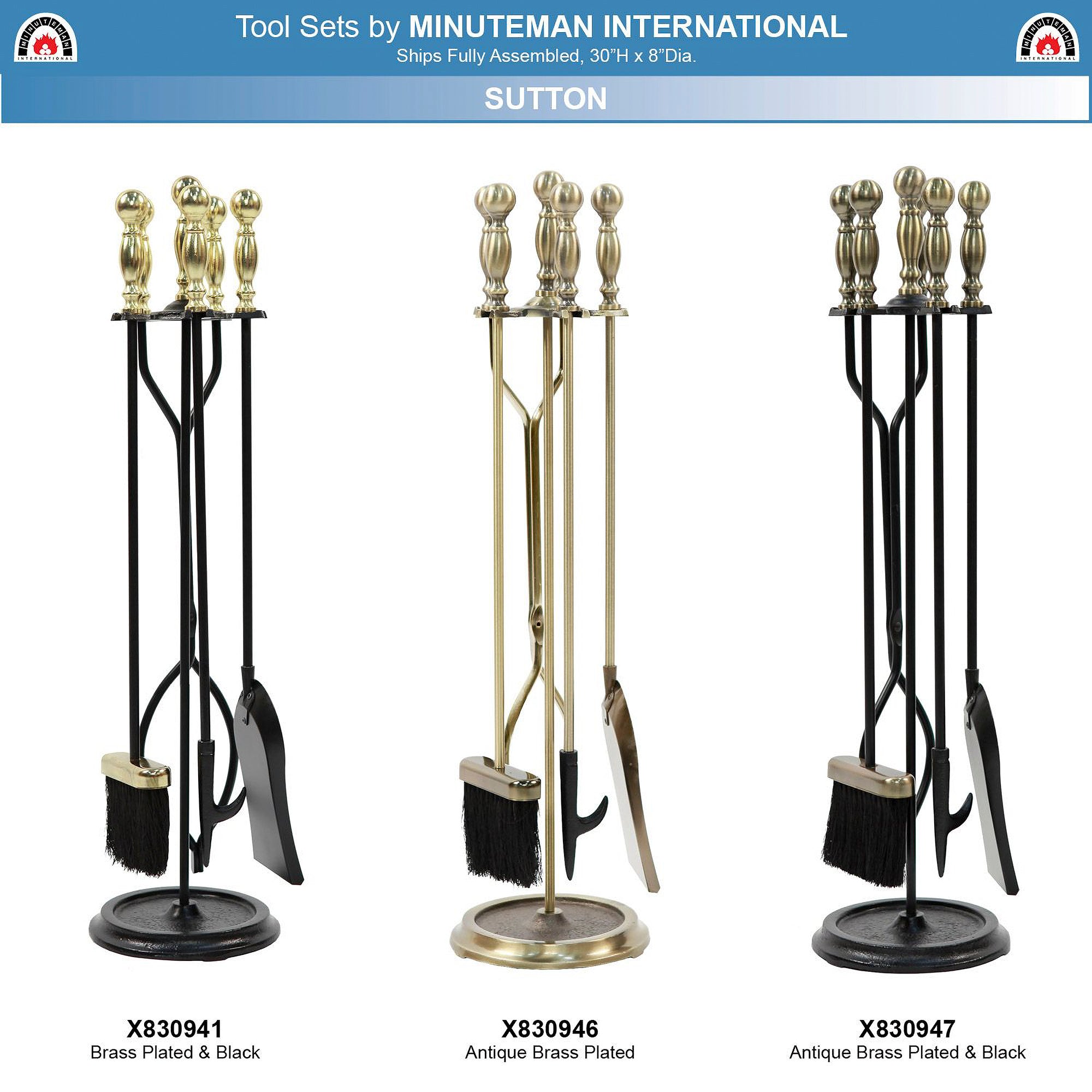 Minuteman International Sutton 5 Piece Fireplace Toolset (For Parts) - VMInnovations