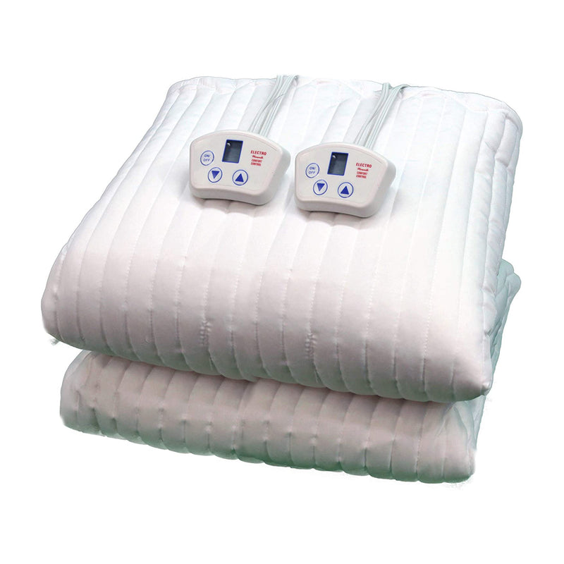 Electrowarmth M66FLD Heated Mattress Pad with 2 Controllers, White, Queen Sized