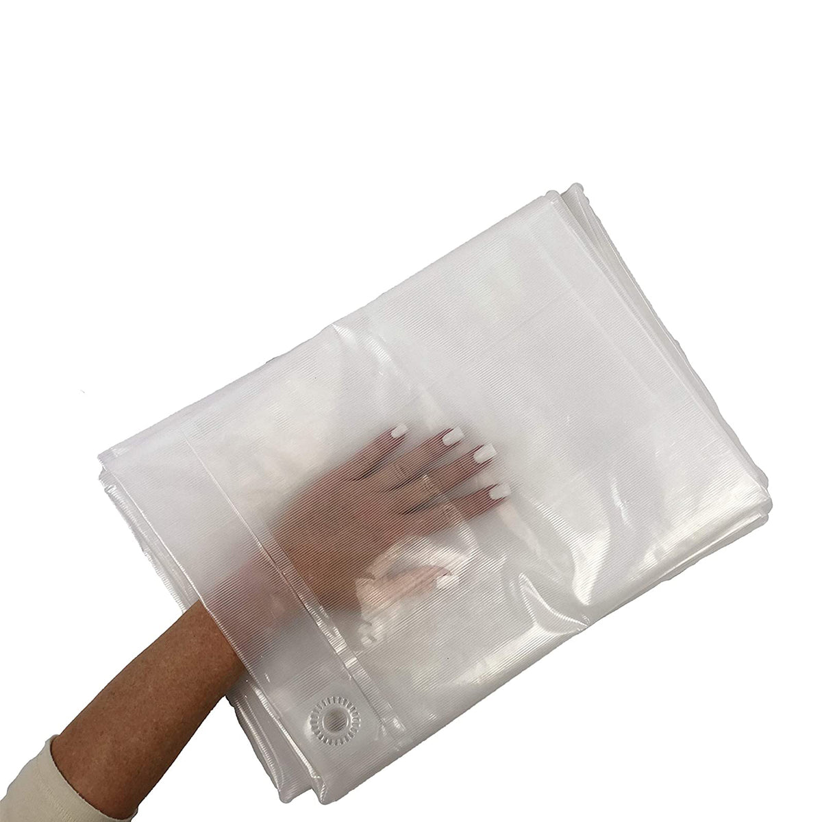 Queen of Tarps 10x12' Lightweight All Purpose Plastic Tarp, Translucent (Used)