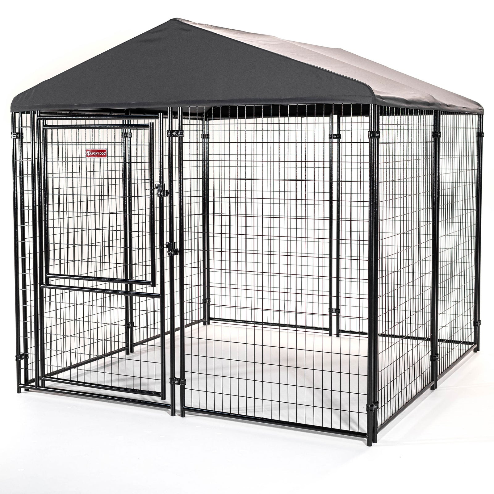 Lucky Dog STAY Series 8 x 8 x 6 Foot Roofed Steel Frame Executive Dog Kennel - VMInnovations