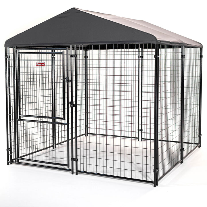 Lucky Dog STAY Series 8 x 8 x 6 Foot Roofed Steel Frame Executive Dog Kennel