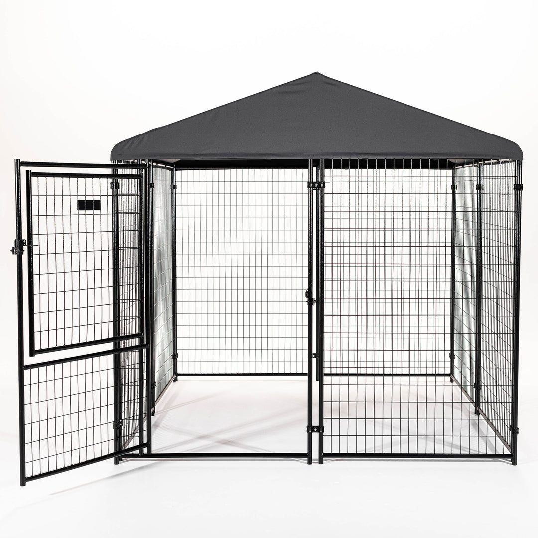 Lucky Dog STAY Series 8 x 8 x 6 Foot Roofed Steel Frame Executive Dog Kennel