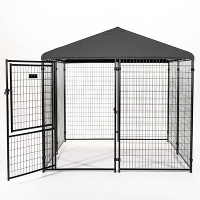 Lucky Dog STAY Series 8 x 8 x 6 Foot Roofed Steel Frame Executive Dog Kennel - VMInnovations