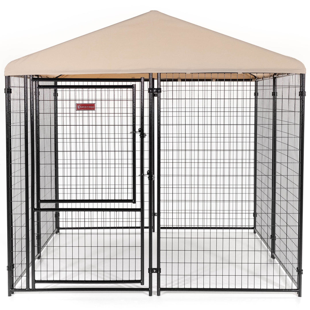 Lucky Dog STAY Series 8 x 8 x 6 Foot Roofed Steel Frame Executive Dog Kennel