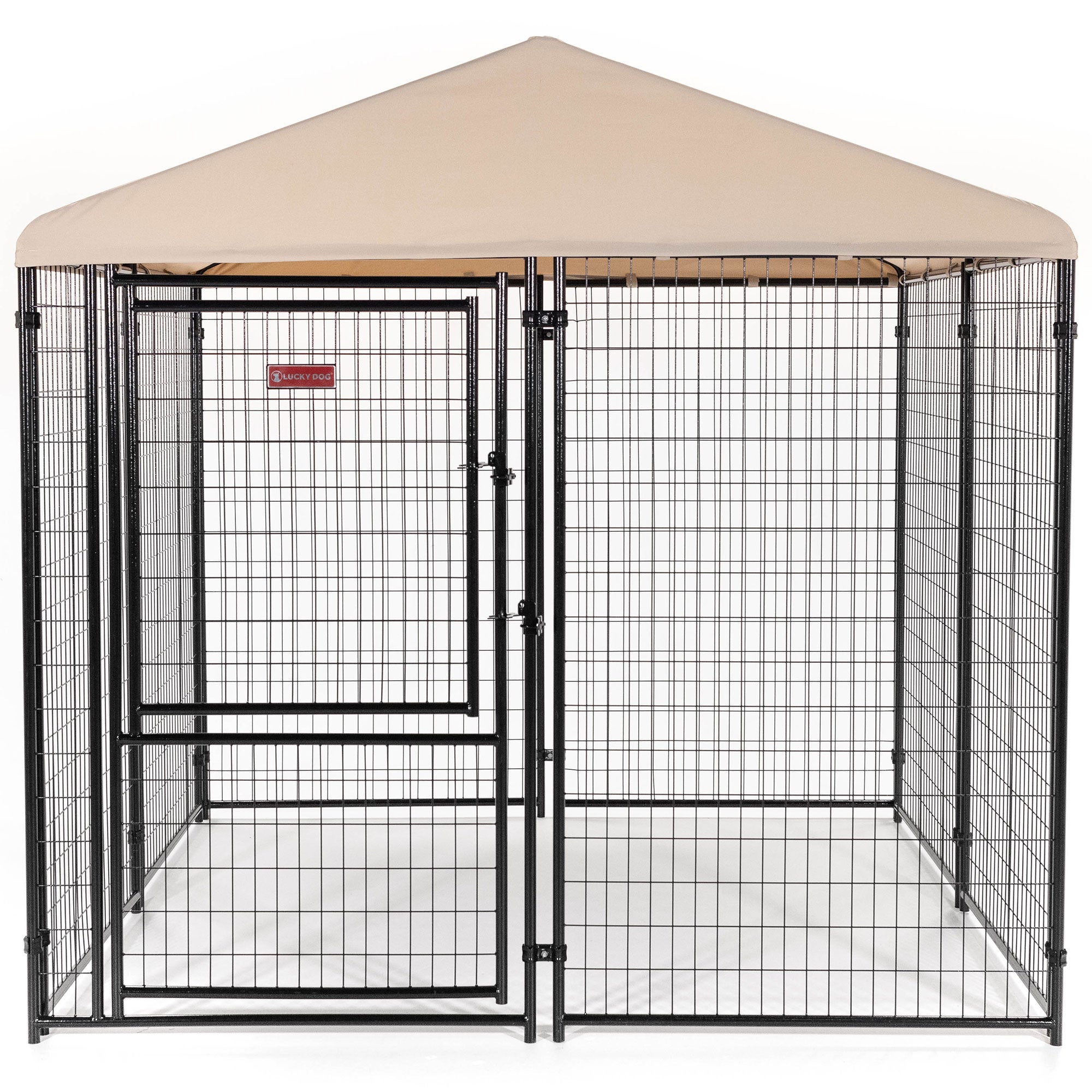 Lucky Dog STAY Series 8 x 8 x 6 Foot Roofed Steel Frame Executive Dog Kennel - VMInnovations