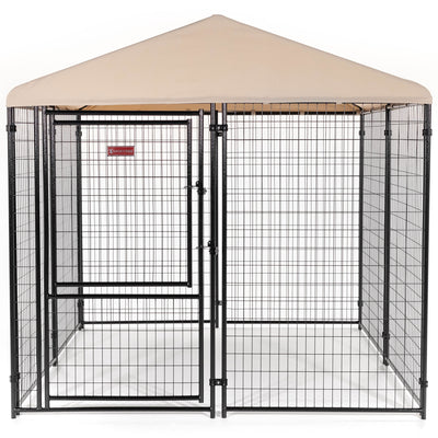 Lucky Dog STAY Series 8 x 8 x 6 Foot Roofed Steel Frame Executive Dog Kennel - VMInnovations