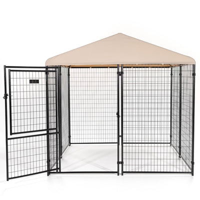 Lucky Dog STAY Series 8 x 8 x 6 Foot Roofed Steel Frame Executive Dog Kennel - VMInnovations