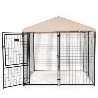 Lucky Dog STAY Series 8 x 8 x 6 Foot Roofed Steel Frame Executive Dog Kennel