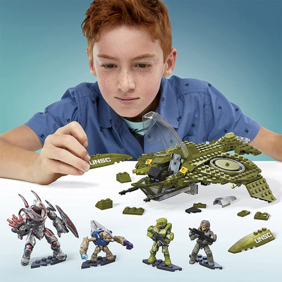 Mega Construx Halo Infinite UNSC Wasp Onslaught 2 in 1 Building Set, 406 Pieces