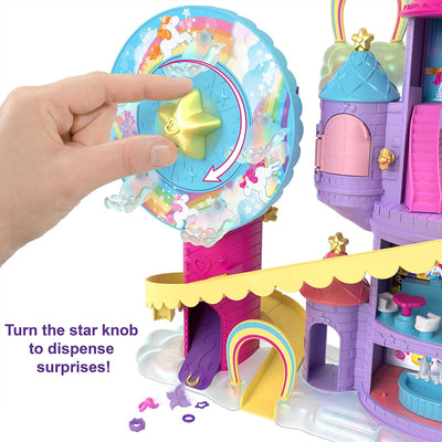Mattel Polly Pocket Rainbow Funland Theme Park Playset w/ 3 Rides, Polly & Shani - VMInnovations