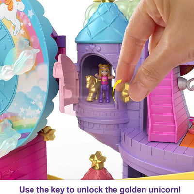 Mattel Polly Pocket Rainbow Funland Theme Park Playset w/ 3 Rides, Polly & Shani - VMInnovations
