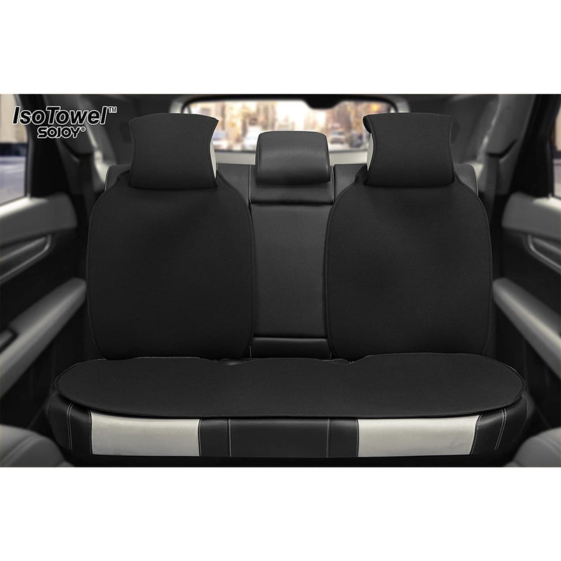 Sojoy Universal Four Seasons Car Seat Covers & Cushions, Full Set, Classic Black