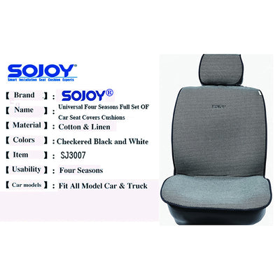 Sojoy Universal Four Seasons Full Set Covers and Cushions, Checkered Black/White