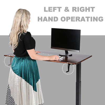 SDADI Adjustable Steel Frame Standing Desk, Crank Adjust, Black/Teak (For Parts)