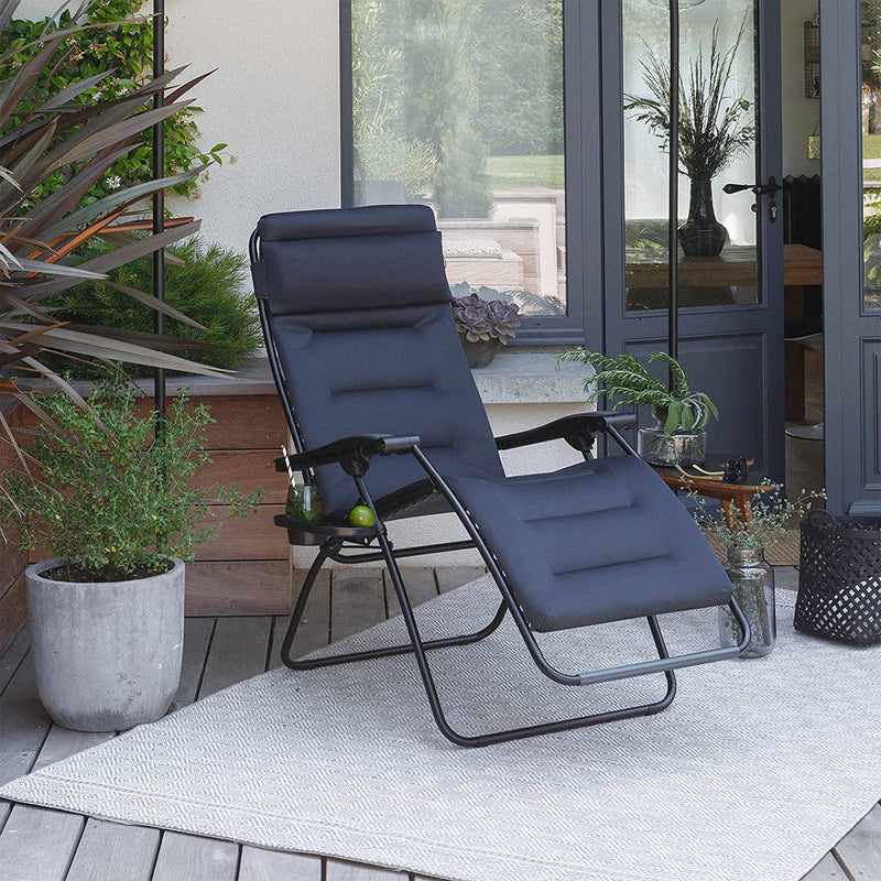 Lafuma R-Clip Batyline Relaxation Zero Gravity Lounge Recliner Chair, Acier