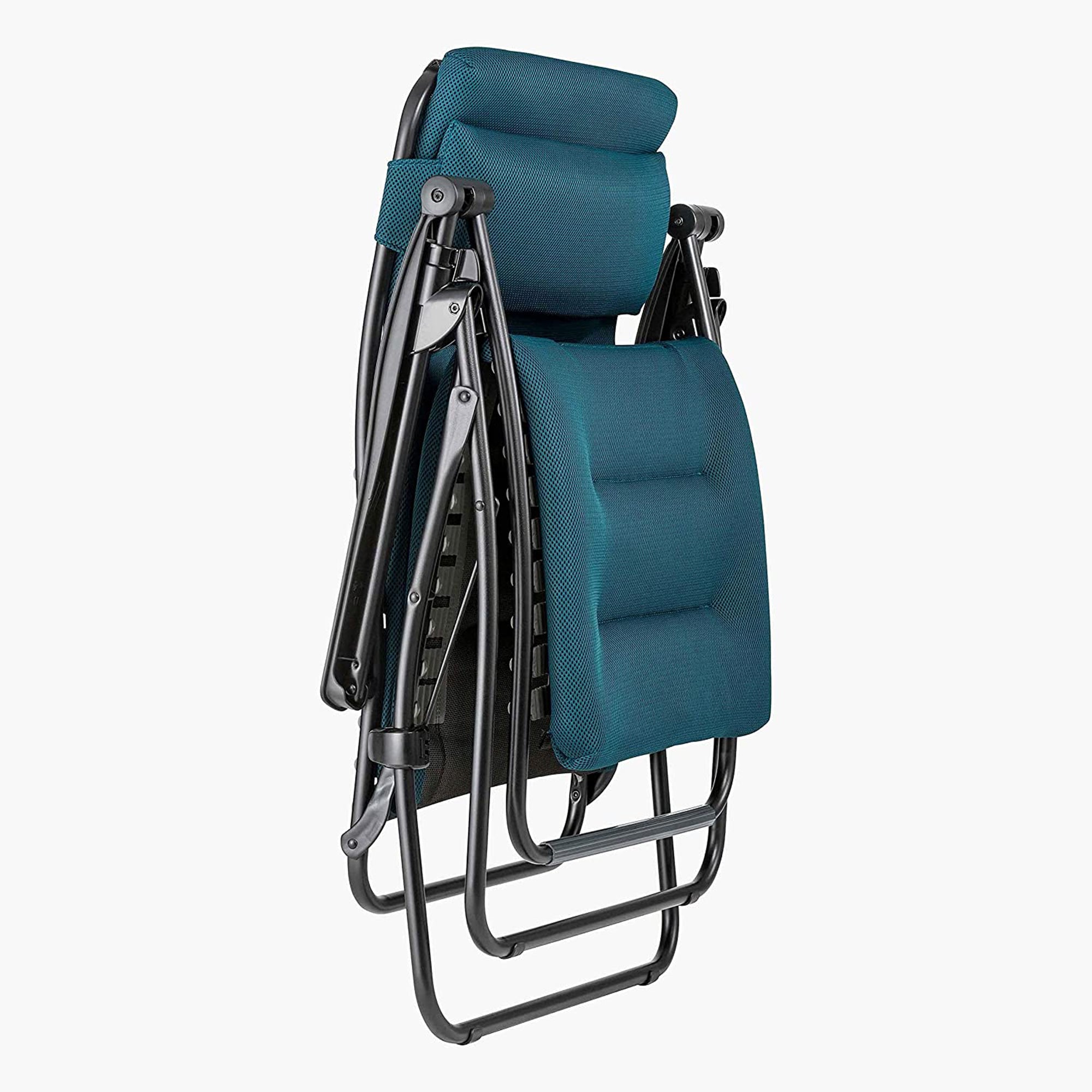 Lafuma R-Clip Batyline Relaxation Zero Gravity Lounge Recliner Chair, Coral Blue - VMInnovations