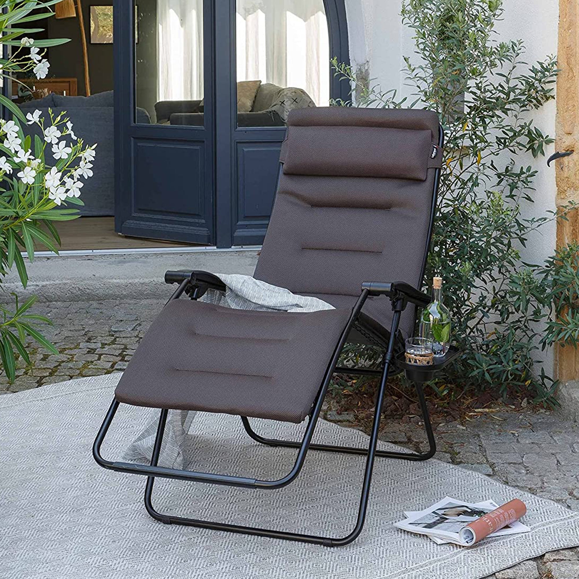 Lafuma R-Clip XL Relaxation Zero Gravity Lounge Recliner Chair, Taupe - VMInnovations