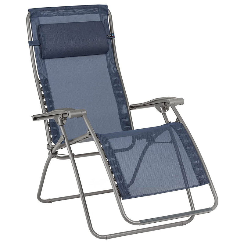 Lafuma RSXA Clip XL Bayline Relaxation Steel Folding Patio Recliner Chair, Ocean