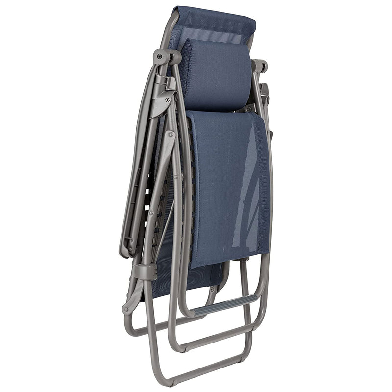 Lafuma RSXA Clip XL Bayline Relaxation Steel Folding Patio Recliner Chair, Ocean