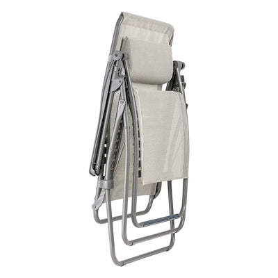 Lafuma R-Clip Batyline Relaxation Zero Gravity Lounge Recliner Chair, Seigle - VMInnovations