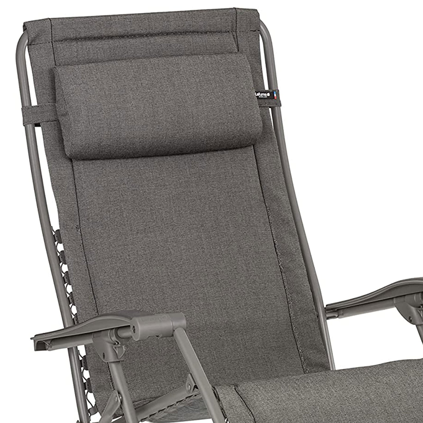 Lafuma RSX Clip Sunbrella Outdoor Steel Folding Patio Lawn Recliner Chair, Slate - VMInnovations