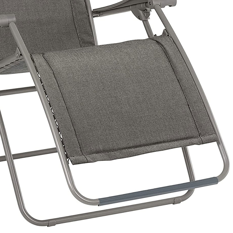 Lafuma RSX Clip Sunbrella Outdoor Steel Folding Patio Lawn Recliner Chair, Slate