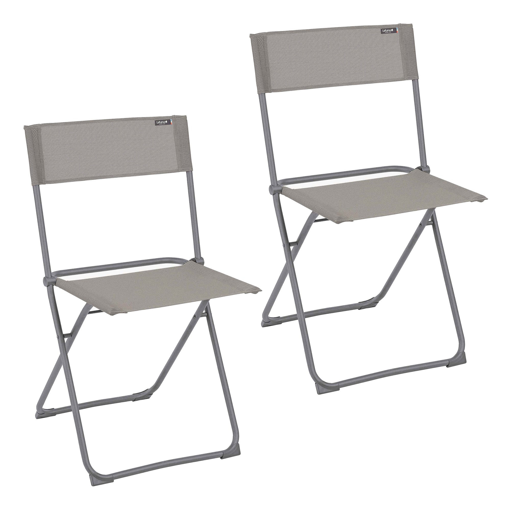 Lafuma Batyline Iso Fabric Folding Steel Frame Balcony Chair, Terre (2 Pack)