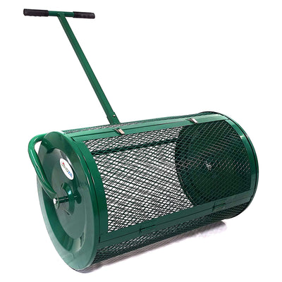 Landzie 24in Metal Lawn and Garden Topdressing Rolling Yard Spreader (Open Box)