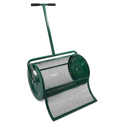 Landzie 24in Metal Lawn and Garden Topdressing Rolling Yard Spreader (Open Box)