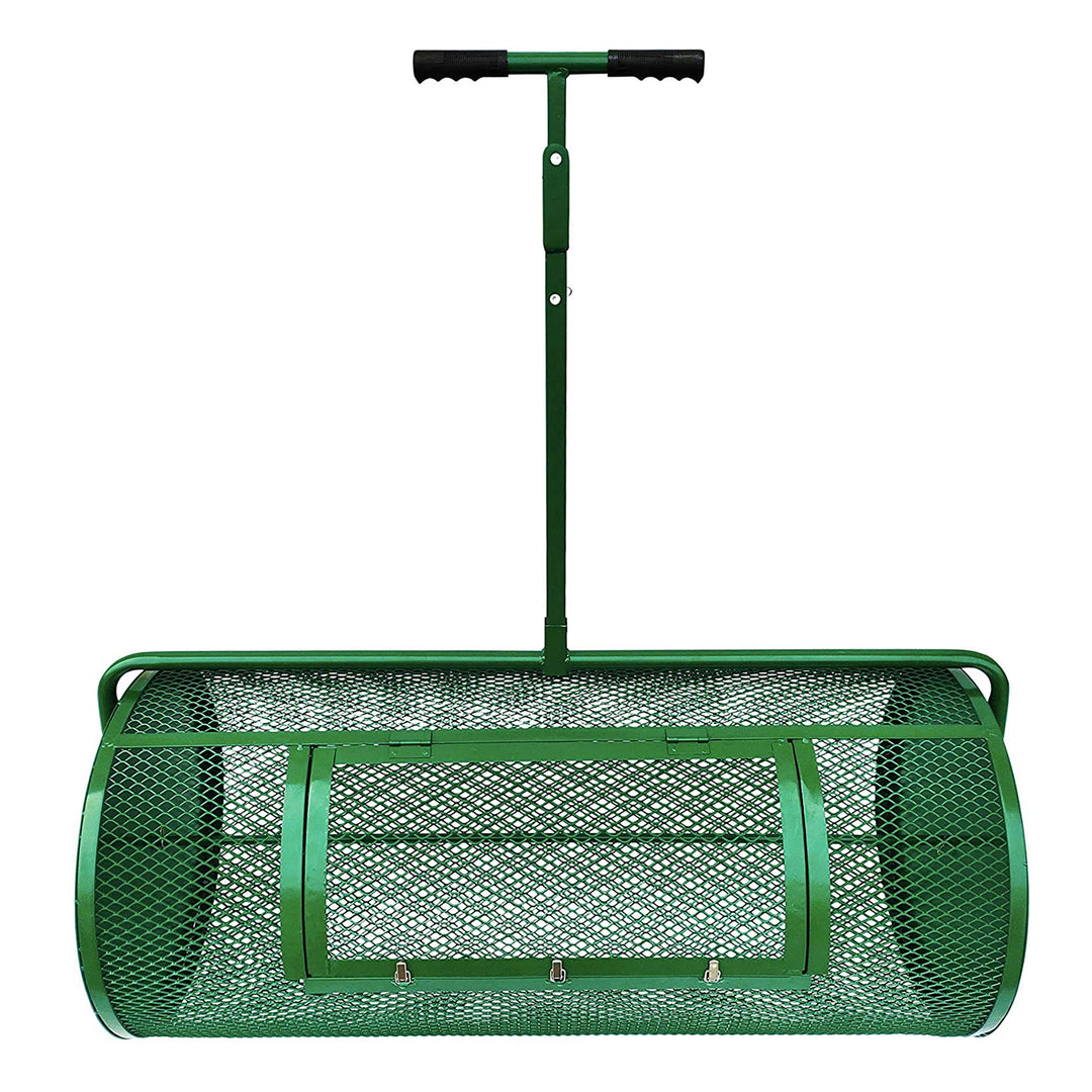 Landzie 44 Inch Metal Basket Lawn and Garden Rolling Yard Spreader (For Parts)