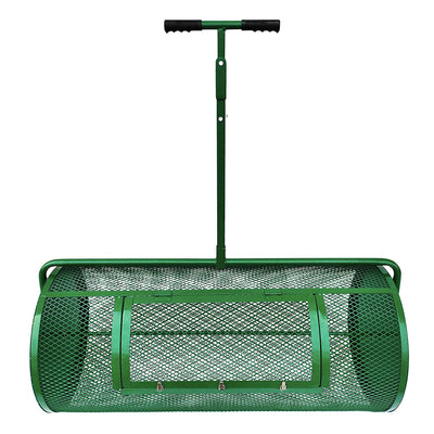 Landzie 44 Inch Metal Basket Lawn and Garden Topdressing Yard Spreader(Open Box) - VMInnovations