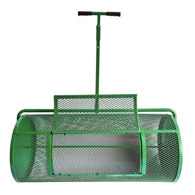 Landzie 44 Inch Metal Basket Lawn and Garden Topdressing Rolling Yard Spreader