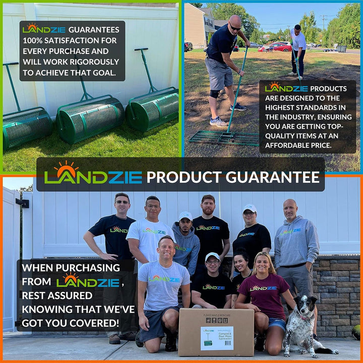 Landzie 44 Inch Metal Basket Lawn and Garden Topdressing Yard Spreader(Open Box)