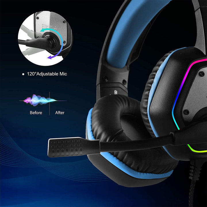 EKSA Plug In USB Gaming Headset for PC, PS4, and PS5 with Microphone (Open Box) - VMInnovations