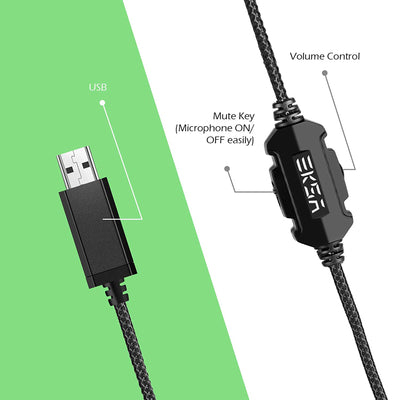EKSA RGB Plug In USB Gaming Headset for PC, PS4, and PS5 with Microphone (Used) - VMInnovations