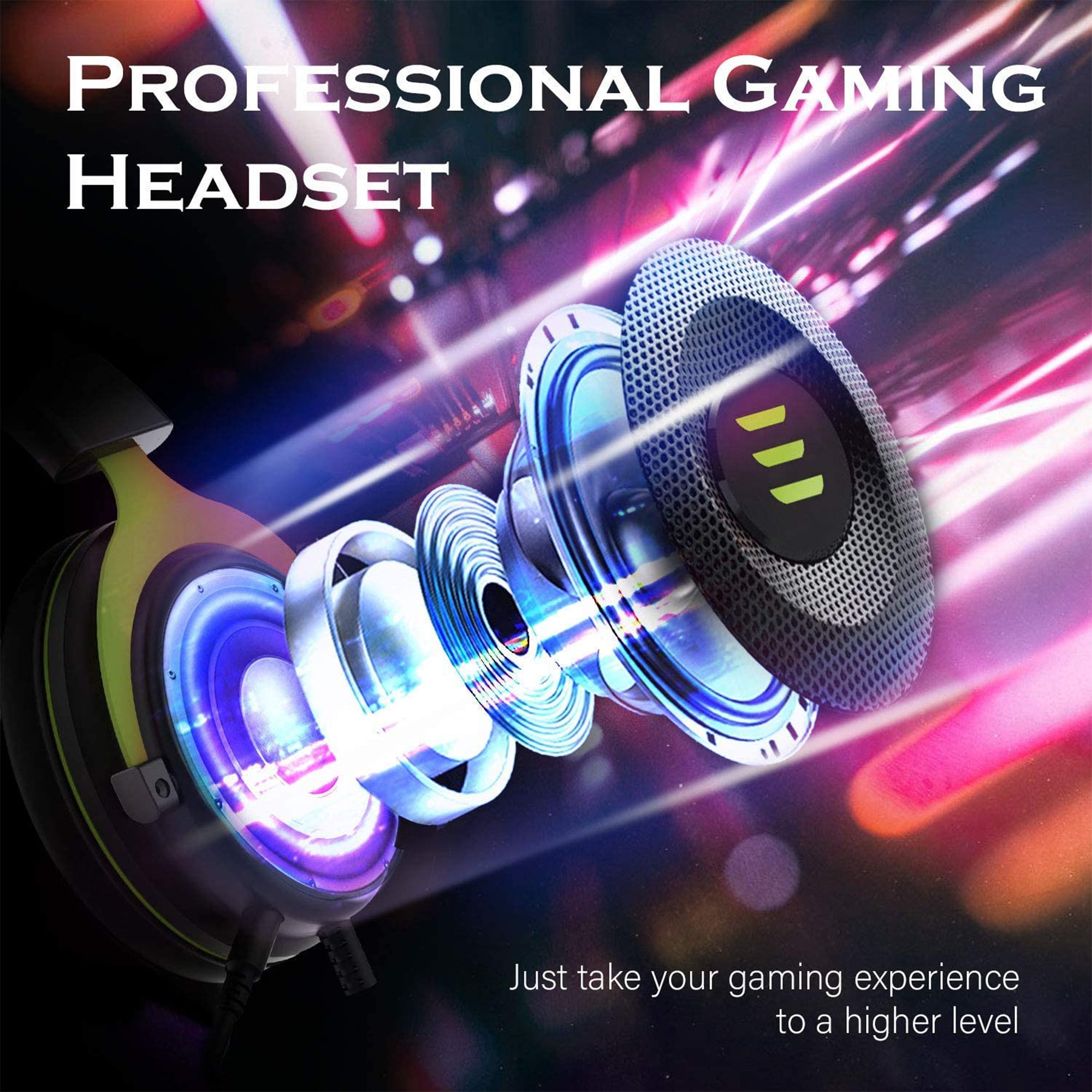 EKSA Gaming Headset with Microphone, Green, and S100 Headphone with Mic, Black - VMInnovations