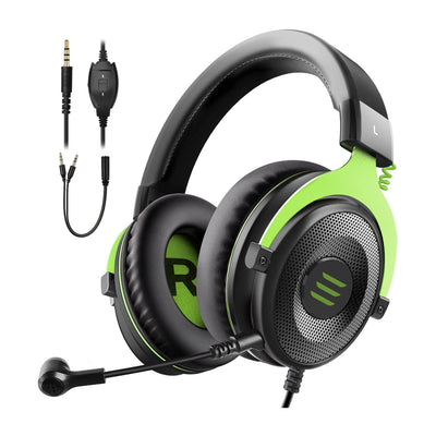 EKSA Gaming Headset with Microphone, Green, and S100 Headphone with Mic, Black - VMInnovations