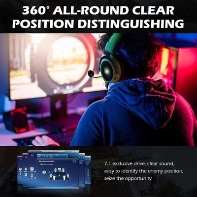 EKSA Headset for PC, Xbox, PS4, & PS5 w/ Detachable Microphone, Green (Open Box)