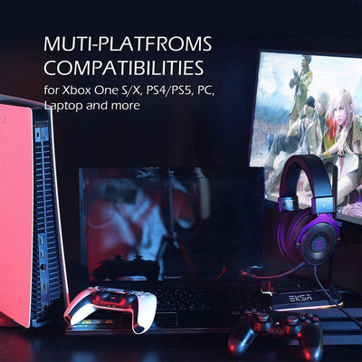 EKSA Gamer Headset with Detachable Microphone and T8 Gamer Headset with Lights