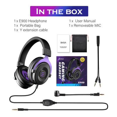 EKSA Gamer Headset with Detachable Microphone and T8 Gamer Headset with Lights