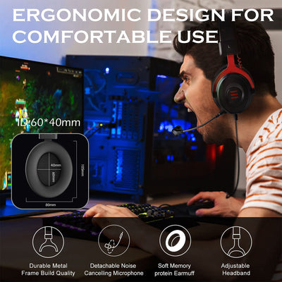 EKSA Gamer Headset with Detachable Microphone and T8 Gamer Headset with Lights - VMInnovations