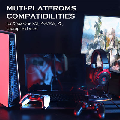 EKSA Gamer Headset with Detachable Microphone and T8 Gamer Headset with Lights - VMInnovations