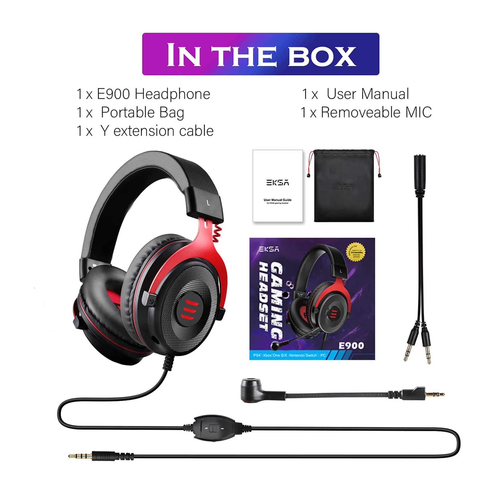 EKSA Gamer Headset with Detachable Microphone and T8 Gamer Headset with Lights - VMInnovations