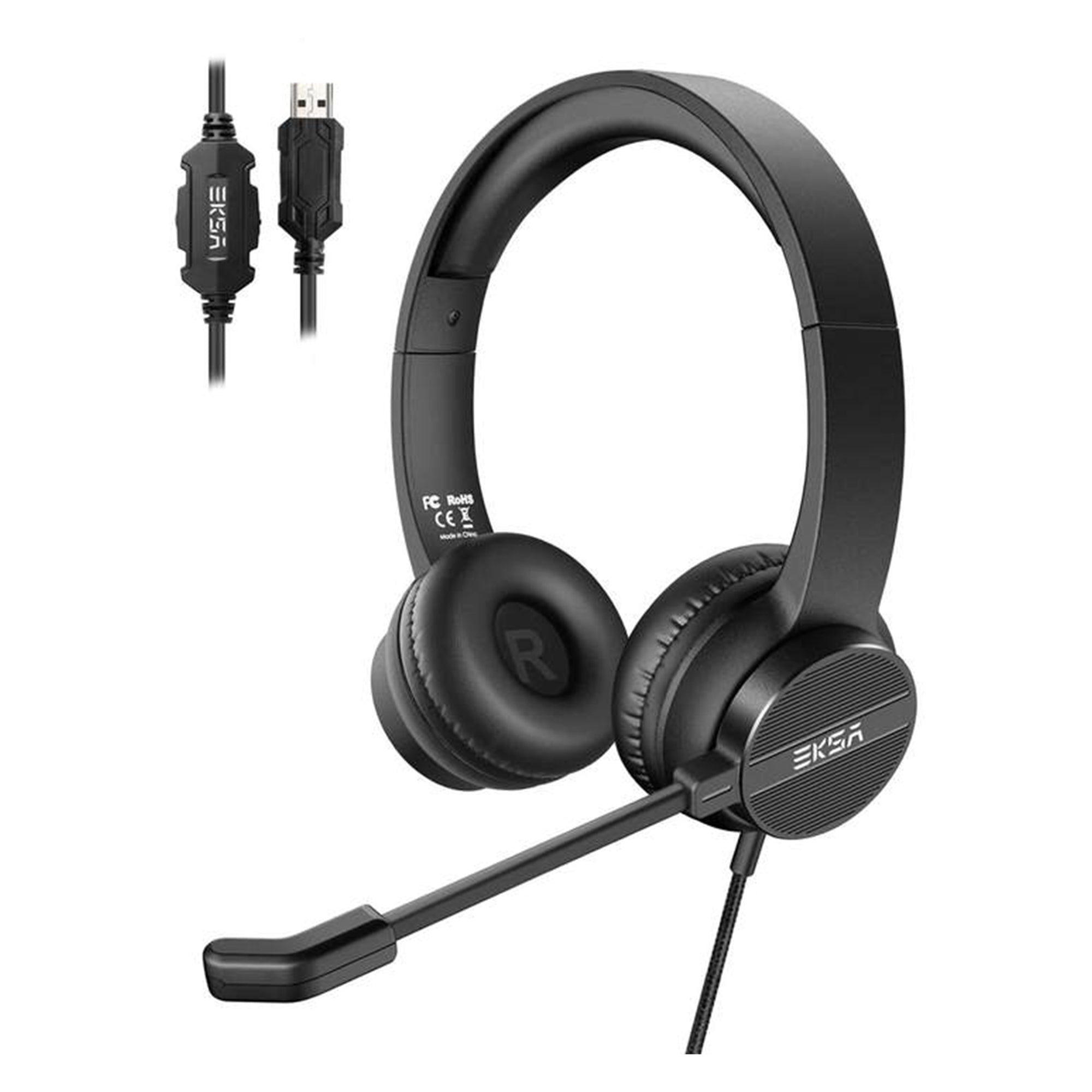 EKSA 3.5mm Wired Noise Cancelling Headset w/ Volume and Mic Mute Controls (Used) - VMInnovations