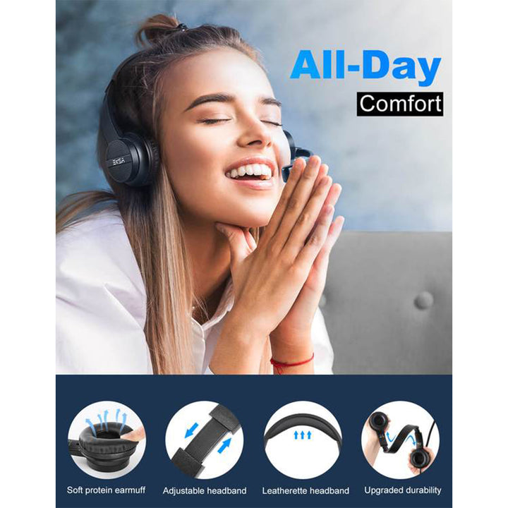 EKSA 3.5mm Wired Noise Cancelling Headset w/ Volume and Mic Mute Controls (Used)