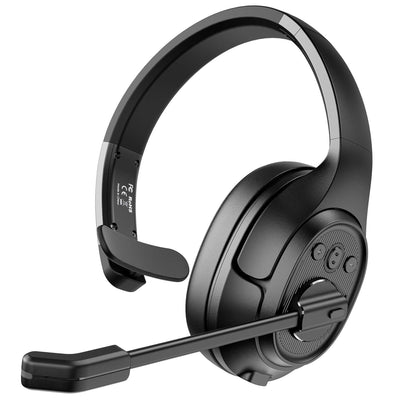 EKSA H1 Noise Canceling Trucker Bluetooth Headset w/ Wireless Over Ear Headphone