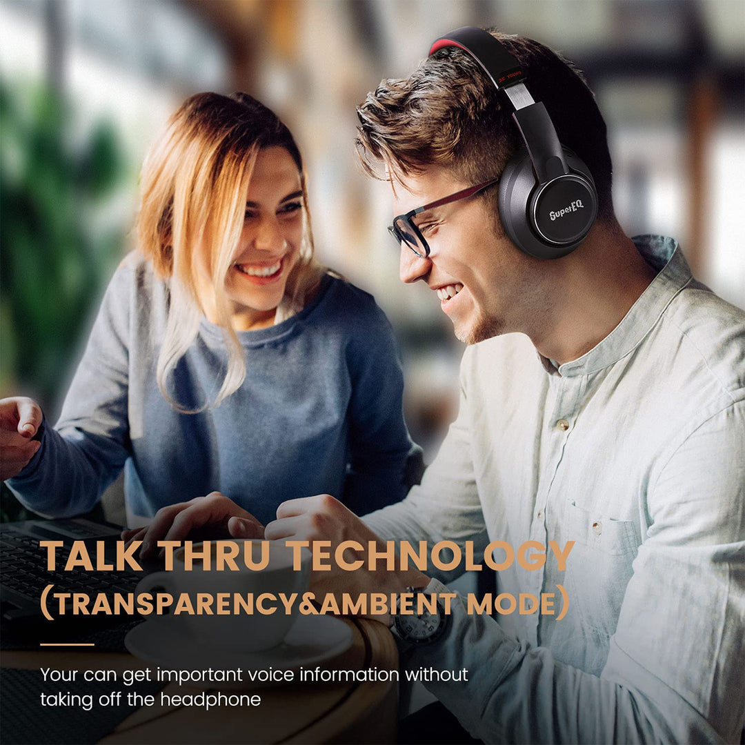 SuperEQ S1 Headphones with Bluetooth, Transparency, and ANC Mode, Black (Used) - VMInnovations