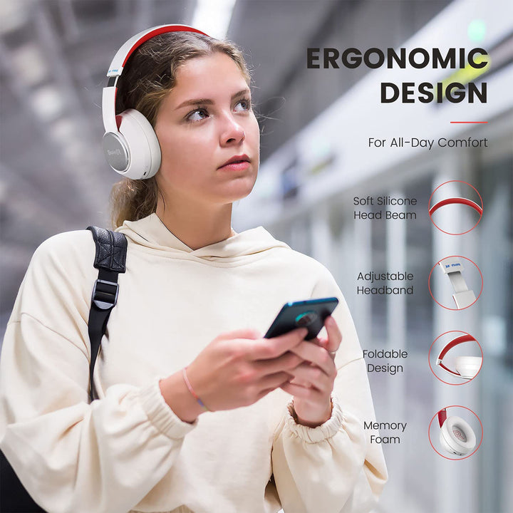 SuperEQ S1 Headphones with Bluetooth, Transparency, and ANC Mode, White (Used) - VMInnovations